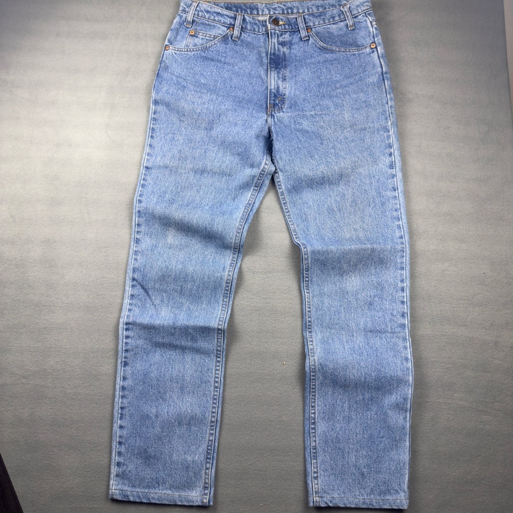 Vintage Levis 509 Orange Tab Mens 34x34 Light Wash Straight Leg Made in USA - Picture 6 of 11